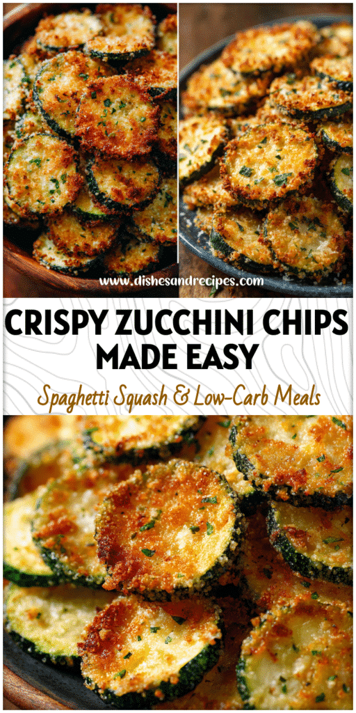 Golden crispy baked parmesan zucchini chips served on a plate for a light and healthy snack.